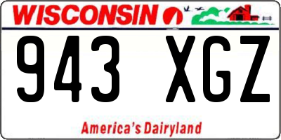 WI license plate 943XGZ