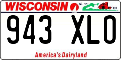 WI license plate 943XLO