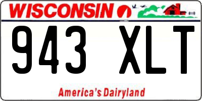 WI license plate 943XLT