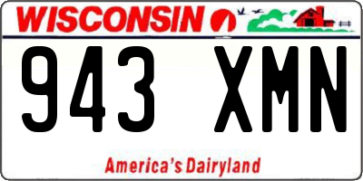 WI license plate 943XMN