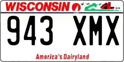 WI license plate 943XMX