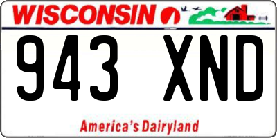 WI license plate 943XND