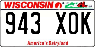 WI license plate 943XOK