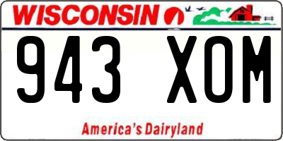 WI license plate 943XOM