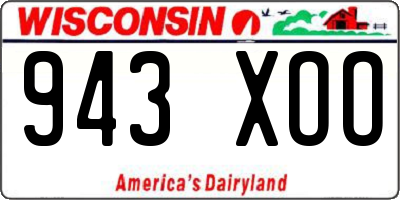 WI license plate 943XOO