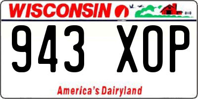 WI license plate 943XOP