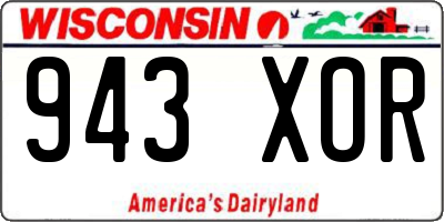 WI license plate 943XOR