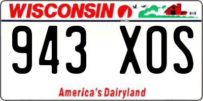 WI license plate 943XOS
