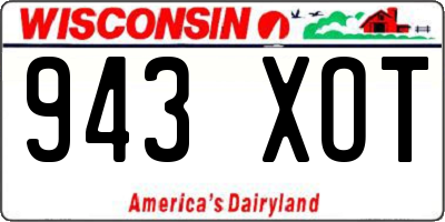 WI license plate 943XOT