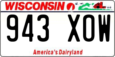 WI license plate 943XOW