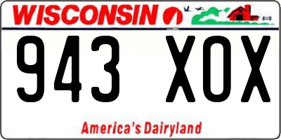 WI license plate 943XOX