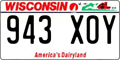 WI license plate 943XOY