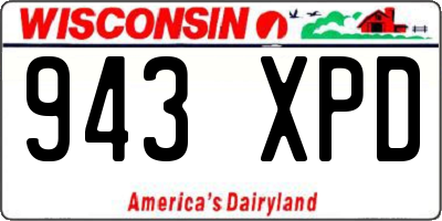 WI license plate 943XPD