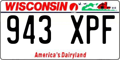 WI license plate 943XPF