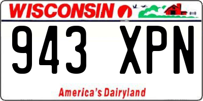 WI license plate 943XPN