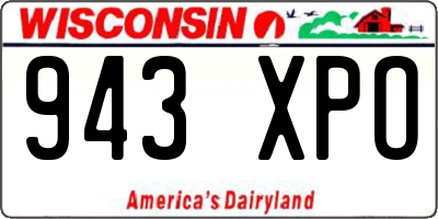 WI license plate 943XPO
