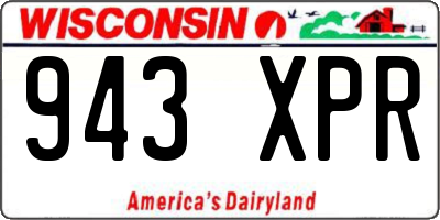 WI license plate 943XPR