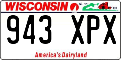 WI license plate 943XPX