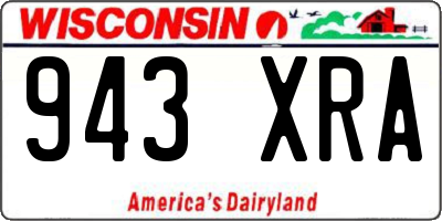 WI license plate 943XRA