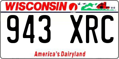 WI license plate 943XRC