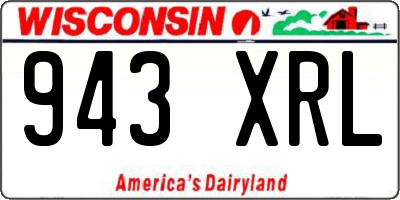 WI license plate 943XRL