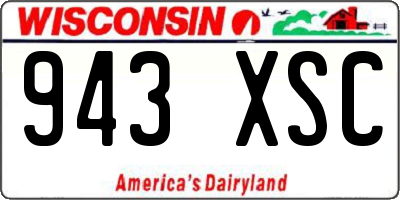 WI license plate 943XSC
