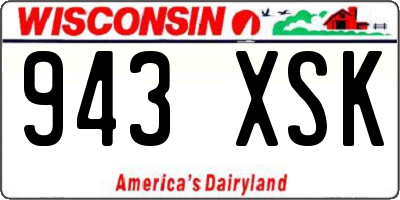 WI license plate 943XSK