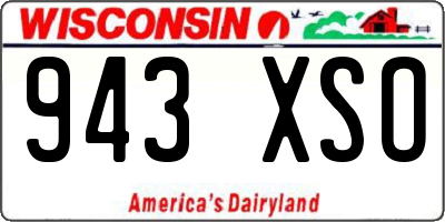 WI license plate 943XSO