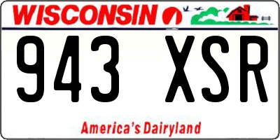 WI license plate 943XSR