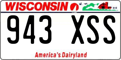 WI license plate 943XSS