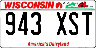 WI license plate 943XST