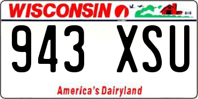 WI license plate 943XSU