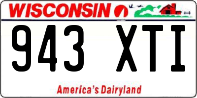 WI license plate 943XTI