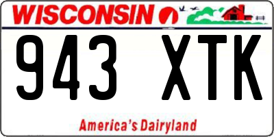 WI license plate 943XTK