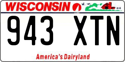 WI license plate 943XTN