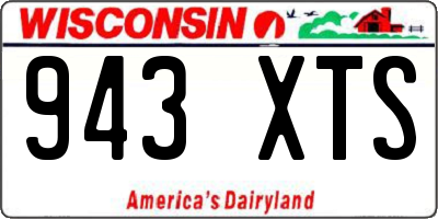 WI license plate 943XTS