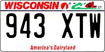 WI license plate 943XTW