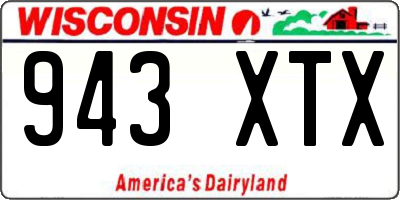 WI license plate 943XTX