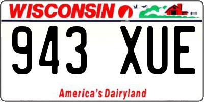 WI license plate 943XUE