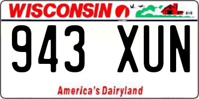 WI license plate 943XUN
