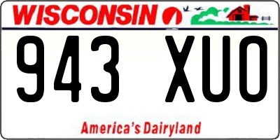WI license plate 943XUO