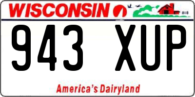 WI license plate 943XUP