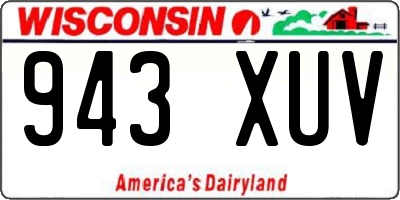 WI license plate 943XUV