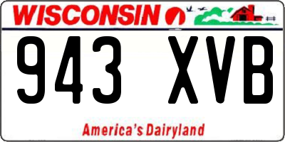 WI license plate 943XVB