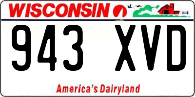 WI license plate 943XVD