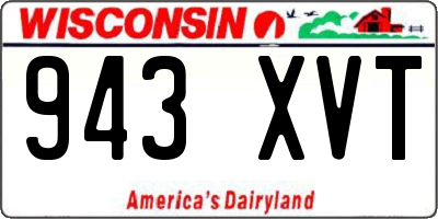 WI license plate 943XVT