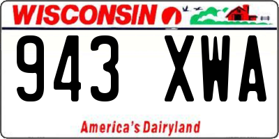 WI license plate 943XWA