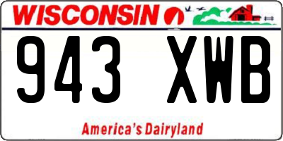WI license plate 943XWB