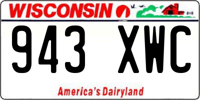 WI license plate 943XWC