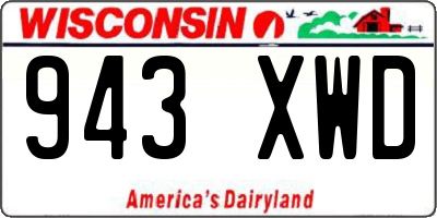 WI license plate 943XWD